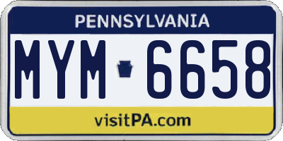 PA license plate MYM6658
