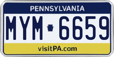 PA license plate MYM6659