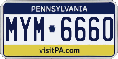 PA license plate MYM6660