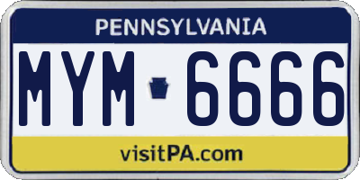 PA license plate MYM6666