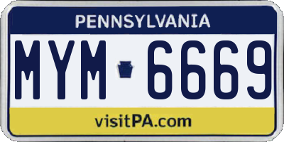 PA license plate MYM6669