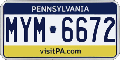 PA license plate MYM6672