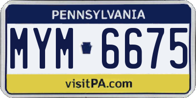 PA license plate MYM6675