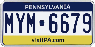 PA license plate MYM6679