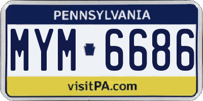 PA license plate MYM6686