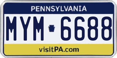 PA license plate MYM6688