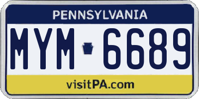 PA license plate MYM6689