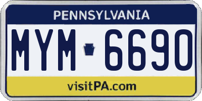 PA license plate MYM6690