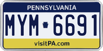 PA license plate MYM6691