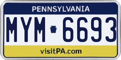 PA license plate MYM6693