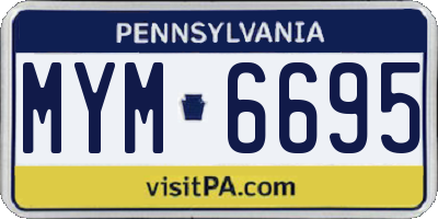 PA license plate MYM6695