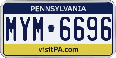 PA license plate MYM6696
