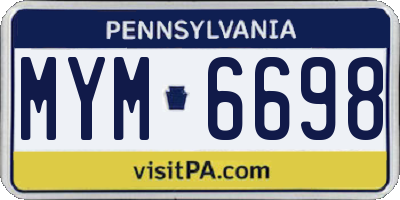 PA license plate MYM6698