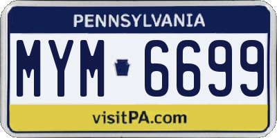 PA license plate MYM6699