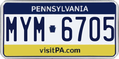 PA license plate MYM6705