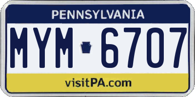 PA license plate MYM6707