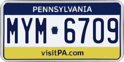 PA license plate MYM6709