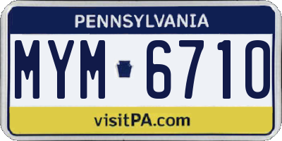 PA license plate MYM6710