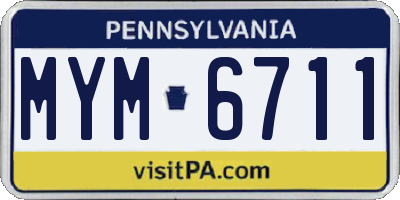 PA license plate MYM6711