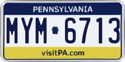 PA license plate MYM6713