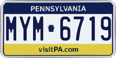 PA license plate MYM6719