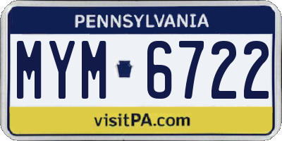 PA license plate MYM6722
