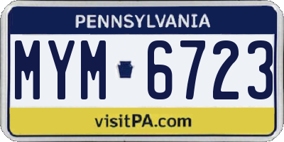 PA license plate MYM6723