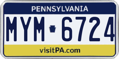 PA license plate MYM6724