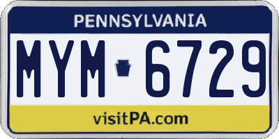 PA license plate MYM6729