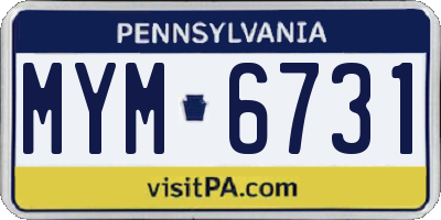 PA license plate MYM6731