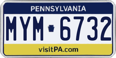 PA license plate MYM6732