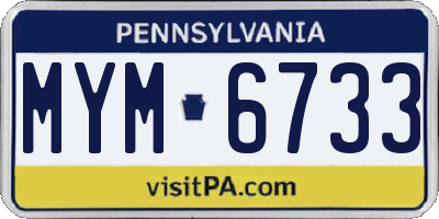 PA license plate MYM6733