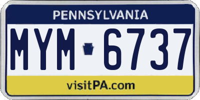 PA license plate MYM6737
