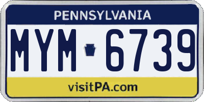 PA license plate MYM6739