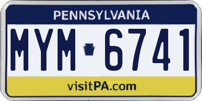 PA license plate MYM6741