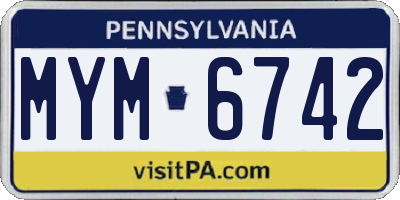 PA license plate MYM6742