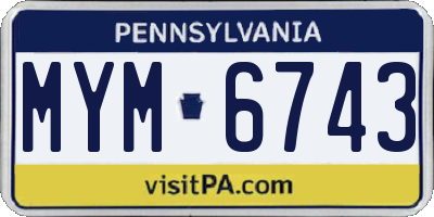 PA license plate MYM6743