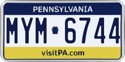 PA license plate MYM6744