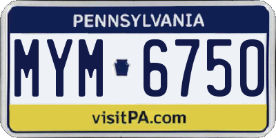 PA license plate MYM6750