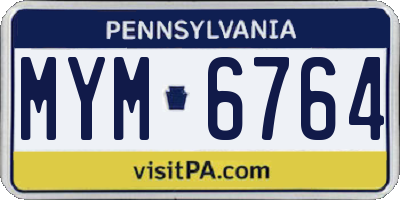 PA license plate MYM6764