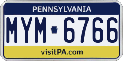 PA license plate MYM6766