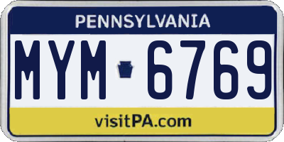 PA license plate MYM6769