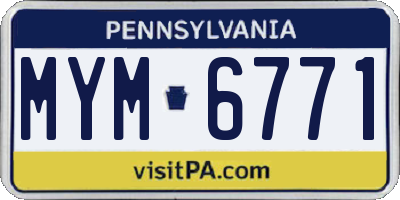 PA license plate MYM6771