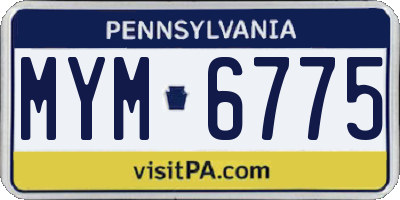 PA license plate MYM6775