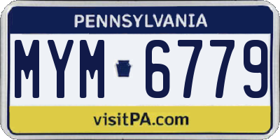 PA license plate MYM6779