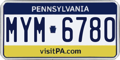 PA license plate MYM6780