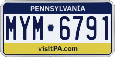 PA license plate MYM6791