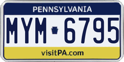 PA license plate MYM6795