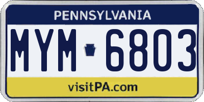 PA license plate MYM6803
