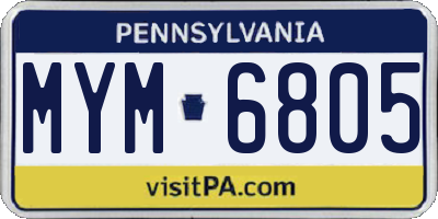 PA license plate MYM6805